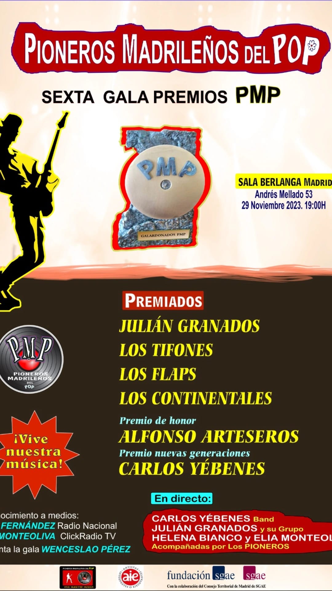 VI Gala de premios pioneros PMP en la Sala Berlanga